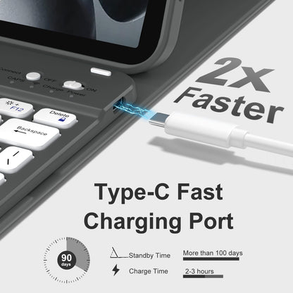 Drivego Keyboard Casefor iPad A16 11th/10th Genration (2025/2022 11/10.9 Inch) with Pencil Holder, Anti-fall Keycaps Detachable Bluetooth Keyboard Cover for iPad 10/11, QWERTY UK Layout, SpaceGrey